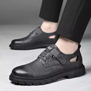 Роскошные кожаные мужские туфли повседневные итальянские мягкие мужские мокасины ручной работы дышащие полые туфли-лодочки Zapatos Hombre 38 коричневый