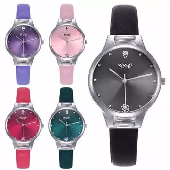 Роскошные кожаные женские классические часы Повседневные аналоговые кварцевые наручные часы Аксессуары красный