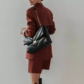 Роскошные кожаные женские сумки через плечо, простая сумка через плечо с цепочкой, модные сумки для поездок на работу, однотонная женская стеганая сумка через плечо