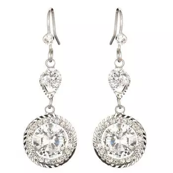 Роскошные круглые серьги-подвески с цирконием, темпераментные женские серьги-капли для женщин и девочек, Рождественский подарок золотой