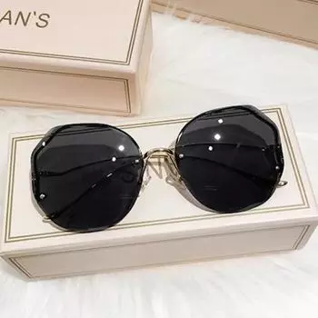 Роскошные круглые солнцезащитные очки с градиентом, женские металлические изогнутые очки, солнцезащитные очки без оправы, женские солнцезащитные очки UV400