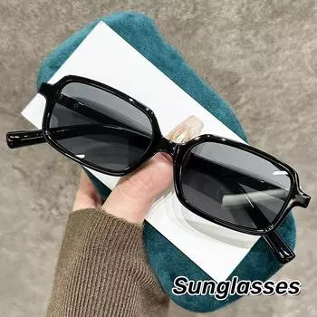 Роскошные квадратные солнцезащитные очки в маленькой оправе, модные универсальные солнцезащитные очки Y2k для женщин, винтажные панк-очки в стиле хип-хоп As the photo