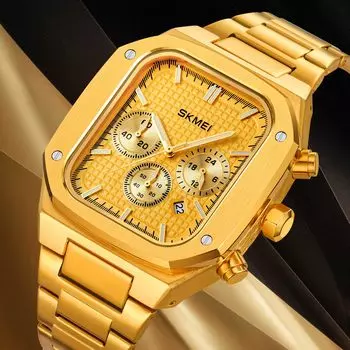 Роскошные кварцевые часы из нержавеющей стали для мужчин, водонепроницаемые спортивные, календарь, недельный таймер, противоударные наручные часы Wens синий