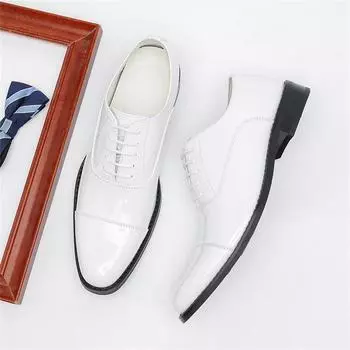 Роскошные лакированные туфли мужские глянцевые кожаные туфли мужские формальные деловые офисные туфли на шнуровке свадебные туфли большие размеры 39-46 38 чёрный