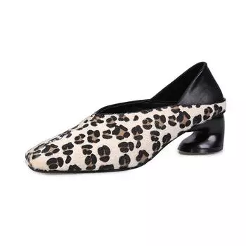 Роскошные лоферы с леопардовым принтом из конского волоса, женские элегантные туфли-лодочки с острым носком, женские фирменные вечерние туфли из бархата на каблуке 35
