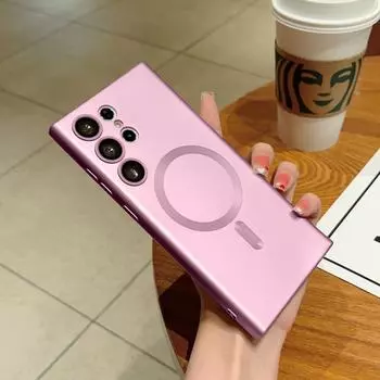 Роскошные магнитные чехлы для телефонов Magsafe с беспроводной зарядкой для Samsung Galaxy S23 S22 S21 Ultra Fe, защитная крышка для объектива, аксессуары For Samsung S23 Plus