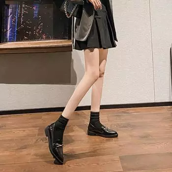 Роскошные маленькие кожаные туфли женские туфли на плоской подошве с острым носком оксфорды женские 2-сторонние туфли лоферы с цепочкой женские кроссовки большого размера женские 35 чёрный