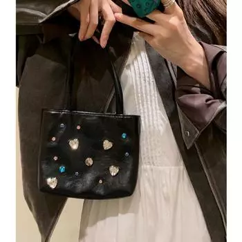 Роскошные мини-сумки через плечо с цепочкой, модные сумки с ручкой сверху и декором в форме сердца, универсальные кожаные сумки через плечо для женщин