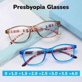 Роскошные модные квадратные очки для защиты глаз от пресбиопии, тенденция сверхлегких женских очков для пресбиопии, оправа диоптрий до +4,0 +350 красный