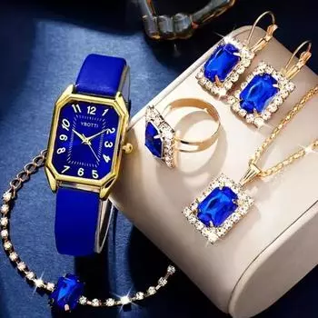 Роскошные модные квадратные женские часы, брендовые женские кварцевые наручные часы, классические простые женские часы с синим кожаным ремешком Relogio Feminino