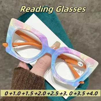 Роскошные модные очки для чтения с защитой от синего света, ультралегкие стильные женские очки унисекс +200 звезда