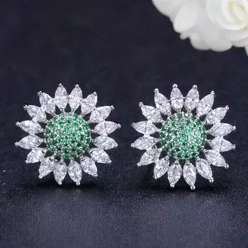 Роскошные модные серьги-гвоздики с цирконием AAA, гальванические модные серьги для женщин, подарок на день Святого Валентина, модные модные украшения чистый