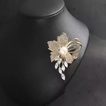 Роскошные модные винтажные броши с кубическим цирконием и искусственным жемчугом для женщин, аксессуары для костюмов, булавки для пальто, пряжки для шарфа, ювелирные изделия в подарок