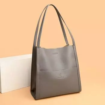 Роскошные мягкие кожаные сумки для женщин, новые дизайнерские женские сумки через плечо, повседневные сумки-шопперы большой вместимости