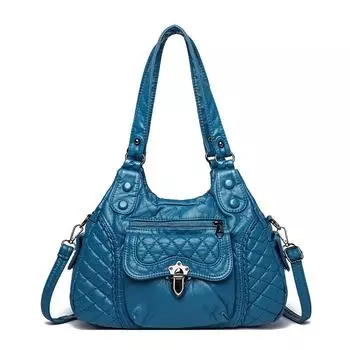 Роскошные мягкие кожаные сумки для женщин, повседневная сумка для женщин, большая сумка через плечо в стиле пэчворк для женщин