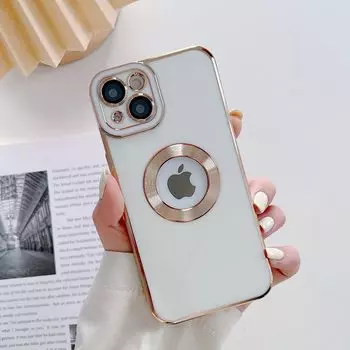 Роскошные мягкие силиконовые чехлы с покрытием для iPhone 15 14 13 12 11 Pro Max Plus, чехлы для телефонов с вырезанным логотипом, противоударный чехол For iPhone 11 светло-синий