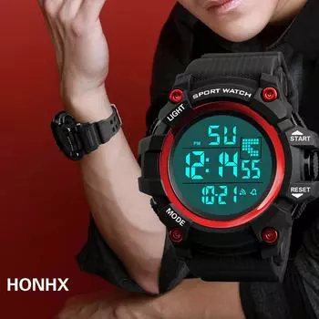 Роскошные мужские аналоговые цифровые часы для улицы, военные спортивные светодиодные водонепроницаемые часы One Size зелёный