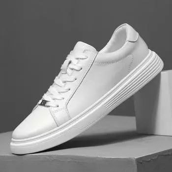 Роскошные мужские белые туфли, повседневные туфли из натуральной кожи на плоской подошве, мужские туфли на шнуровке, качественные кроссовки, мужская теннисная обувь ручной работы 40