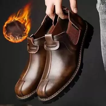 Роскошные мужские ботильоны с высоким верхом, мужская обувь из кожи, брендовые ретро-удобные модные мужские ботинки на толстой подошве, botas para hombre 38