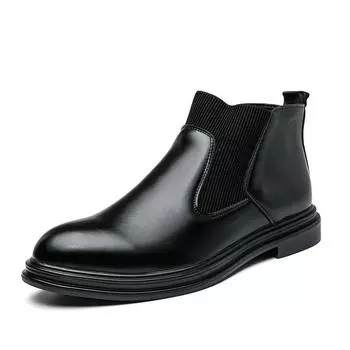 Роскошные мужские ботильоны, винтажные мужские ботинки, модная обувь «Челси», мужские туфли без застежек, деловые туфли, свадебные офисные простые ботинки 39