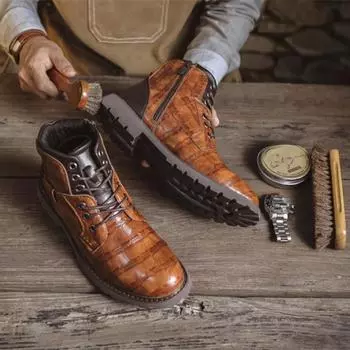Роскошные мужские ботинки Chelsea, дизайнерские кожаные туфли в стиле ретро для мужчин, нескользящие рабочие ботинки Botas 39