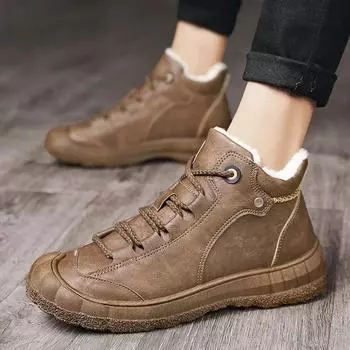 Роскошные мужские ботинки для активного отдыха из натуральной кожи, повседневная обувь, теплые зимние ботинки для мотоциклистов, высококачественные ботинки по щиколотку, высокое качество 85 39 верблюд