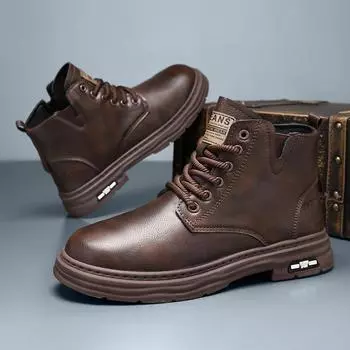 Роскошные мужские ботинки осень-зима ботильоны теплая мужская обувь кроссовки мужская теннисная обувь ботинки мужские кроссовки зимняя высокая обувь для мужчин 44 коричневый