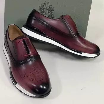 Роскошные мужские броги из натуральной кожи в британском стиле 2024 года, винтажный дизайн, шнуровка, мужские кроссовки из коровьей кожи, повседневная обувь 6 коричневый