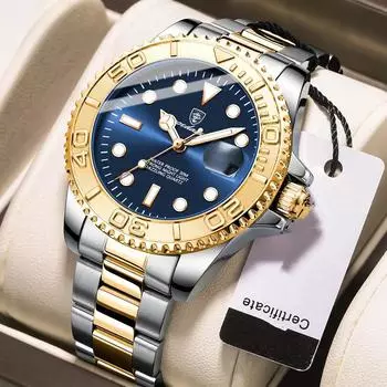 Роскошные мужские часы деловые кварцевые мужские часы спортивные водонепроницаемые светящиеся дата мужские часы из нержавеющей стали мужские часы