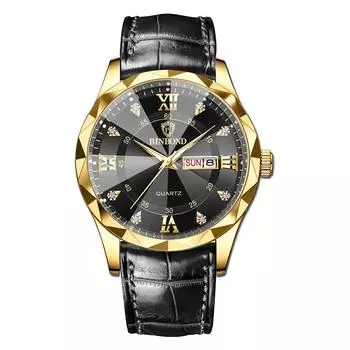 Роскошные мужские часы с календарем и датой недели наручные часы водонепроницаемые светящиеся часы из нержавеющей стали повседневные кварцевые мужские часы