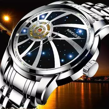Роскошные мужские часы с турбийоном, механические, трехмерные, парящие, турбийонные часы для мужчин, выдолбленные часы чёрный/серебряный