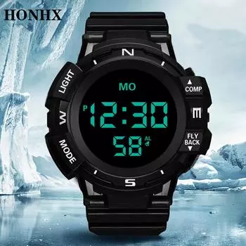 Роскошные мужские цифровые светодиодные часы Дата Спортивные мужские уличные электронные часы