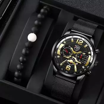 Роскошные мужские деловые часы кварцевые мужские наручные часы с ремешком из нержавеющей стали модные мужские часы мужские часы с датой браслет набор ярко-розовый