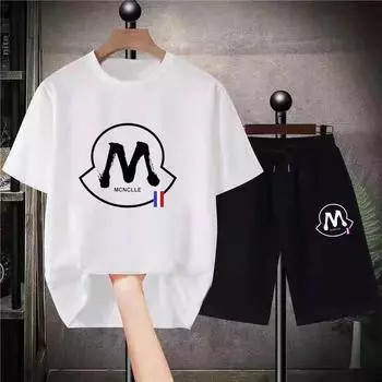 Роскошные мужские и женские футболки, костюм, шорты, классические комплекты, комплекты из 2 предметов, комплекты с принтом M, высокое качество S