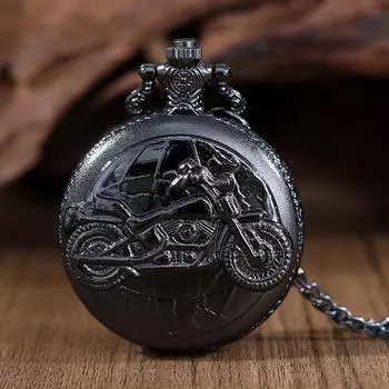 Роскошные мужские классические черные часы, мужские карманные часы, кварцевые часы из сплава, модные женские мужские часы с ожерельем и цепочкой