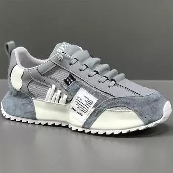 Роскошные мужские кроссовки, летние сетчатые мокасины, кожаные спортивные кроссовки на шнуровке, повседневные кроссовки на все времена, удобные кроссовки Forrest Gump 39