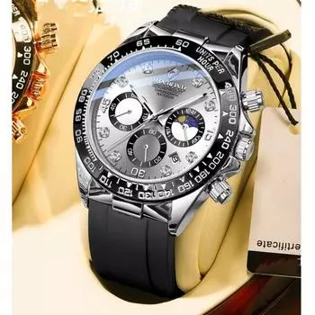 Роскошные мужские кварцевые часы спортивные военные часы для мужчин водонепроницаемые светящиеся дата хронограф кожаные мужские часы