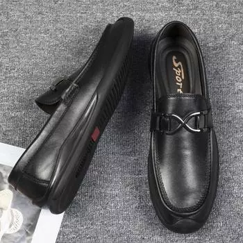 Роскошные мужские мокасины Летняя повседневная обувь Мужские дышащие мокасины из натуральной кожи Мокасины Трендовые ленивые слипоны Дизайнерская обувь для мужчин 37