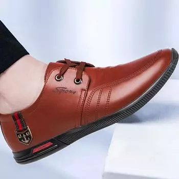 Роскошные мужские повседневные кожаные туфли Модные классические кожаные черные коричневые кожаные туфли 39 чёрный