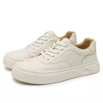 Роскошные мужские повседневные кожаные туфли высокого качества, удобные дизайнерские туфли на толстой подошве со шнуровкой, модные универсальные белые туфли 38 белый