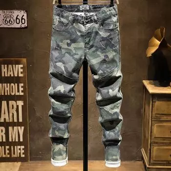 «Роскошные мужские ретро-синие вышитые джинсы — тренд осени 2024 года» 31 fits 135-140 jin