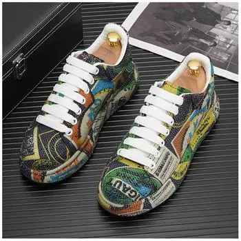 Роскошные мужские свадебные туфли в королевском стиле, осенние туфли с вышитым узором ручной работы, экзотические дизайнерские туфли, модные повседневные кроссовки 38