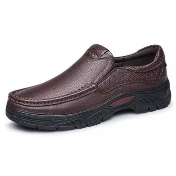 Роскошные мужские туфли из натуральной кожи для папы Spring &Amp; Осенняя мода Slip On Shoes Мужские классические мокасины Обувь для отдыха Мужская повседневная обувь 40