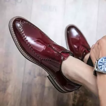 Роскошные мужские туфли из натуральной кожи, большой размер 48, модные красные повседневные деловые туфли, мужские туфли с острым носком для мужчин 38