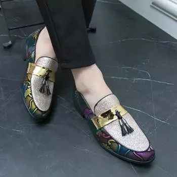 Роскошные мужские туфли-лоферы, брендовая мужская обувь для ночного клуба, кожаная модная обувь для ходьбы, мужская легкая модная мужская обувь для парикмахеров 38