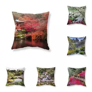 Роскошные наволочки для украшения дома, гостиная, диван, автомобильные наволочки, парковые цветы и деревья, пейзажные наволочки 40x40cm