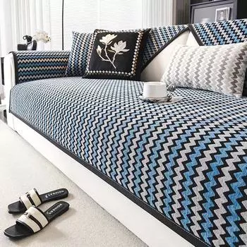 Роскошные нескользящие диваны, полотенце, чехол для дивана, волнистая линия, накидка на сиденье, защитные чехлы для мебели, чехлы для диванов из шенилла для гостиной 70x70