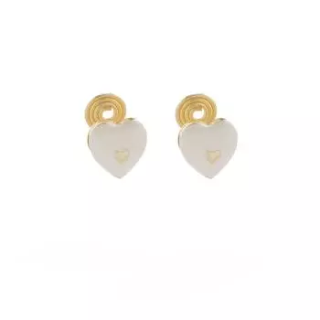 Роскошные нежные ежедневные эмалированные серьги в форме сердца с москитной сеткой, зажим для ушей без пирсинга, женский