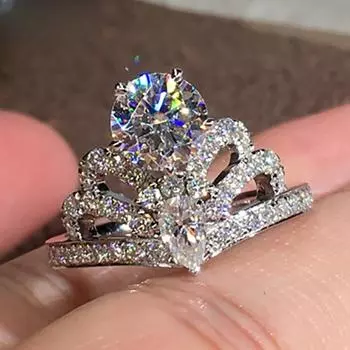 Роскошные новые кольца Crown Princess, модные кольца для женщин No. 5 серебряный