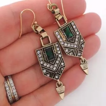 Роскошные новые женские серьги ретро геометрический дизайн модные женские серьги золотой
